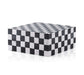 Checkered Marble Cremation Urn in Black and White - Modern Memorials
