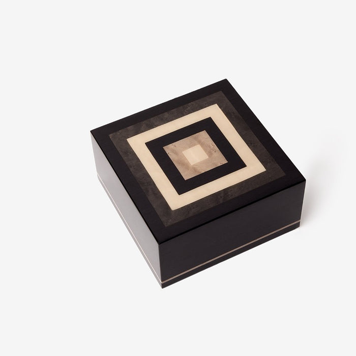 “Piazza” Mid-Sized Italian Lacquered Wooden Keepsake Cremation Urn - Modern Memorials