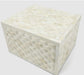 “Weaved” White Horn Inlay Cremation Urn - Modern Memorials